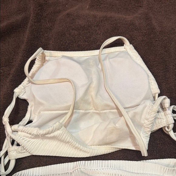 White Ruched Bikini Set - Picture 4 of 5